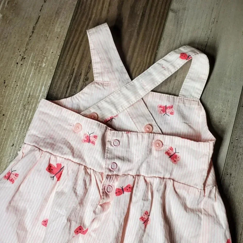 Just One You by Carter's Pink and White Striped Butterfly Dress Baby Girl 18m
